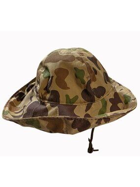 Vintage Bob Allen / Ducks Unlimited Frog Camo Duck Hunter Jones Style Bucket Hat